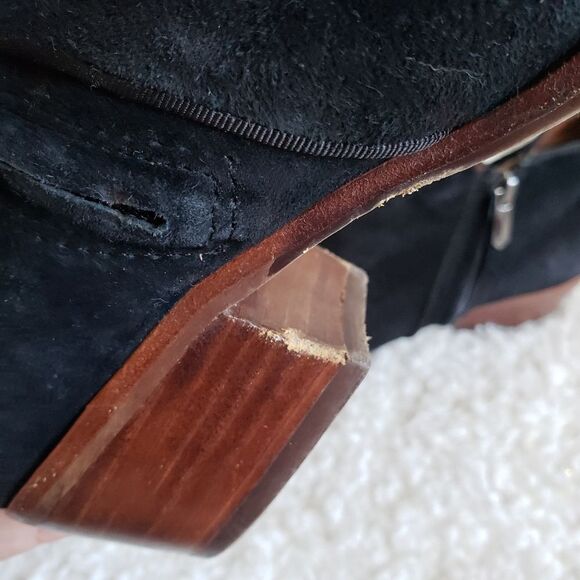 Sam Edelman Petty Black Suede Leather Ankle‎ Boots sz 7.5 - Picture 8 of 10